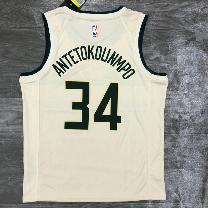 Regata NBA Milwaukee Bucks City Edition 18/19 Giannis Antetokounmpo Creme