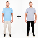 Kit 2 Camisas Básicas Azul e Cinza (A Pronta Entrega)
