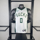 Regata NBA Milwaukee Bucks Lillard 23/24 Association Edition Branca