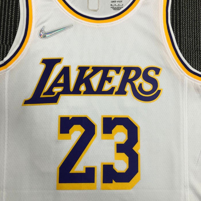 Regata NBA Los Angeles Lakers Edição 75 anos LeBron James 23 Branca