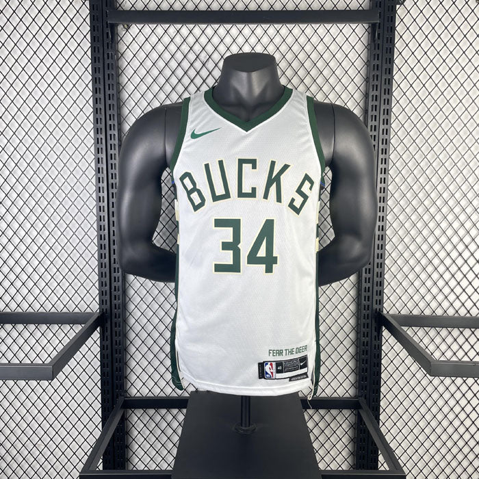 Regata NBA Milwaukee Bucks Association Giannis Antetokounmpo 23/24 Branca