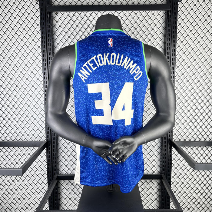 Regata NBA Milwaukee Bucks City Edition 23/24 Giannis Antetokounmpo Azul