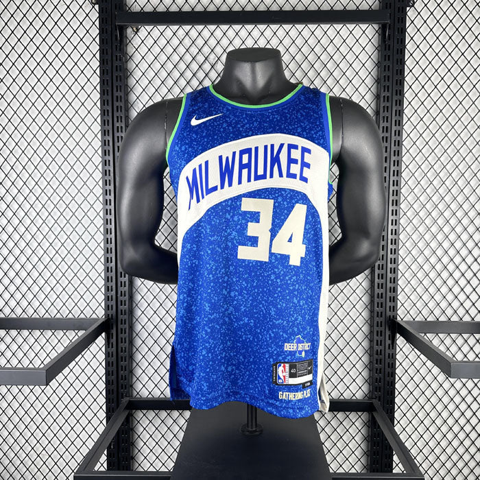 Regata NBA Milwaukee Bucks City Edition 23/24 Giannis Antetokounmpo Azul