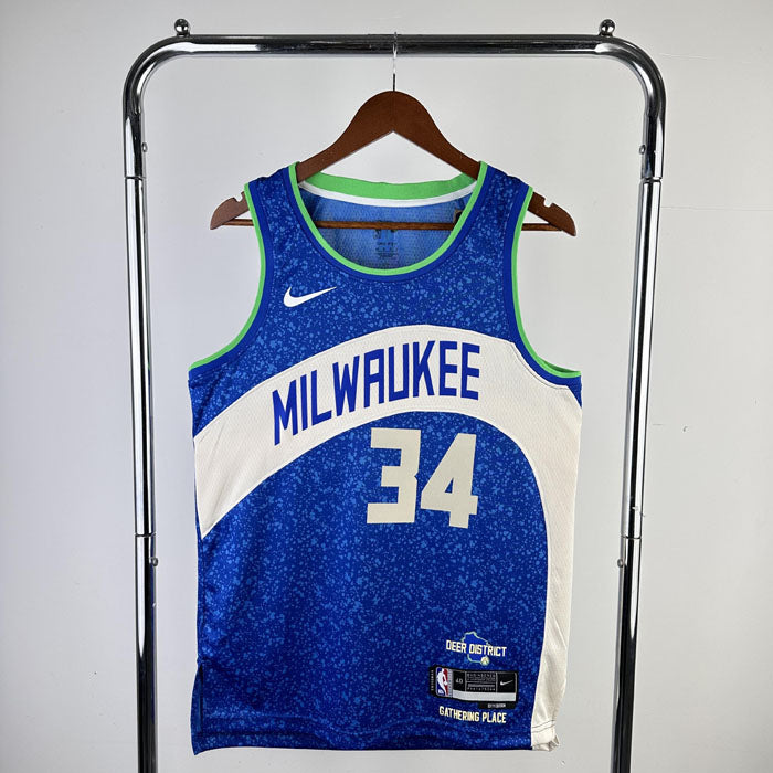 Regata NBA Milwaukee Bucks City Edition 23/24 Giannis Antetokounmpo Azul