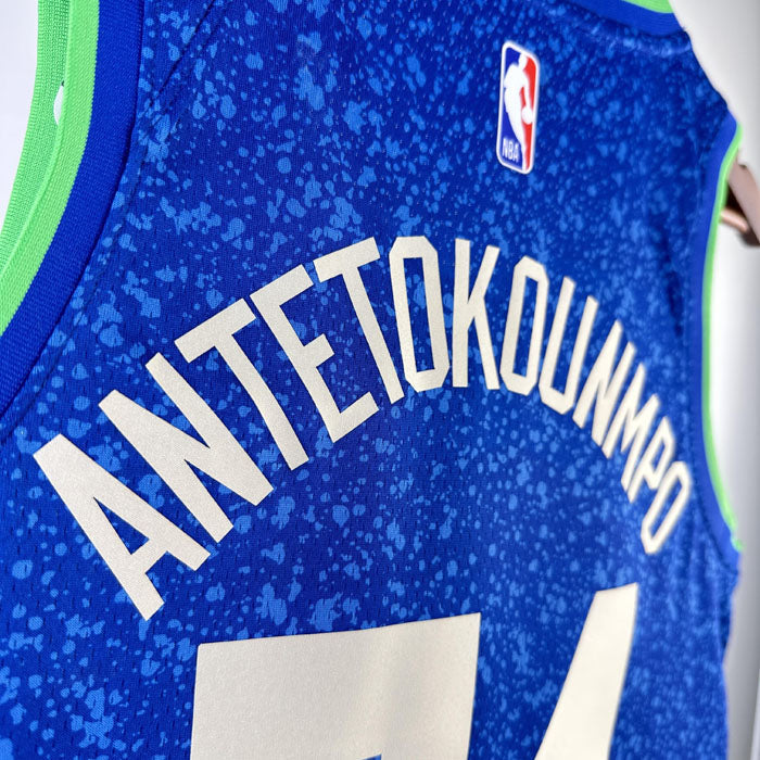 Regata NBA Milwaukee Bucks City Edition 23/24 Giannis Antetokounmpo Azul