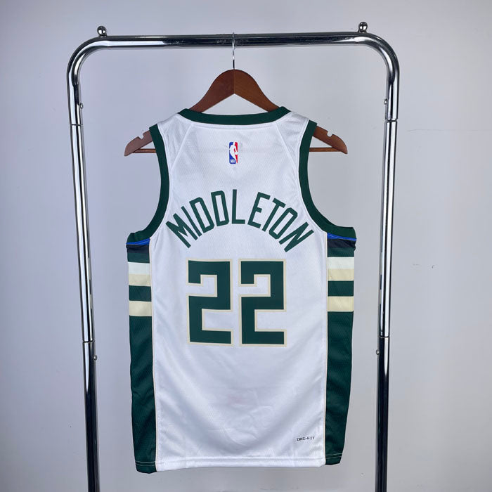 Regata NBA Milwaukee Bucks Association Edition 23/24 Khris Middleton Branca