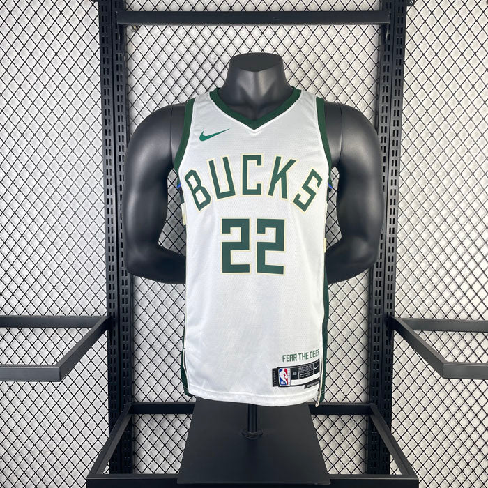 Regata NBA Milwaukee Bucks Association Edition 23/24 Khris Middleton Branca