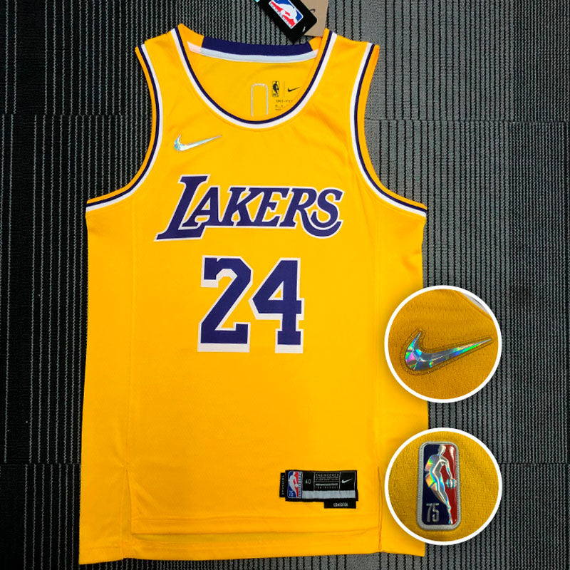 Regata NBA Los Angeles Lakers Edição 75 anos 21/22 Kobe Bryant 24 Amarela