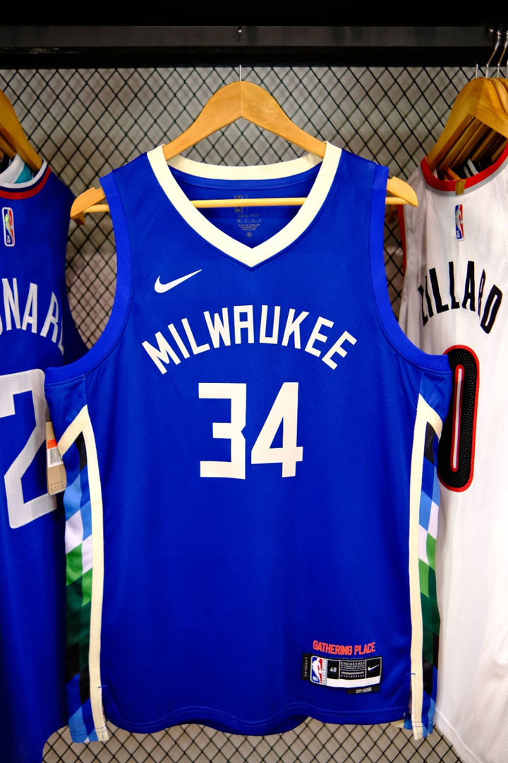 Regata NBA Milwaukee Bucks City Giannis Antetokounmpo 22/23 Azul