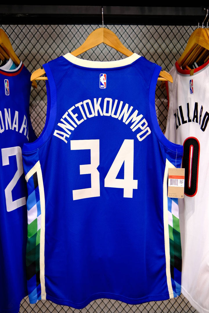 Regata NBA Milwaukee Bucks City Giannis Antetokounmpo 22/23 Azul