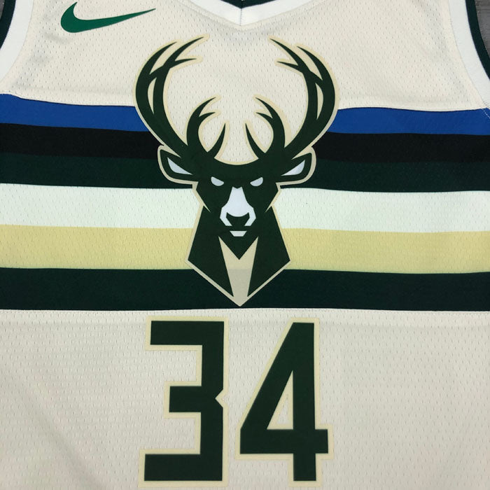 Regata NBA Milwaukee Bucks City Edition 18/19 Giannis Antetokounmpo Creme