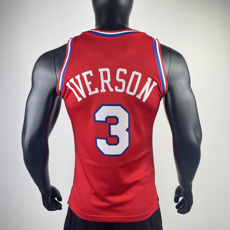 Regata NBA Retrô 76ers Mitchell & Ness 2002/2003 Allen Iverson Vermelha